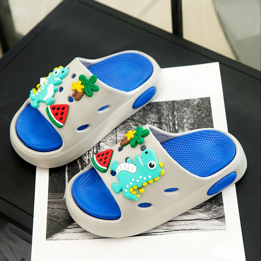 Youngsters's EVA Material Slippers Cartoon Dinosaur Pattern Lightweight, Non-slip Soft and Comfortable for Home Use Indoors and Outdoors Suitable for Youngsters over 10 Months