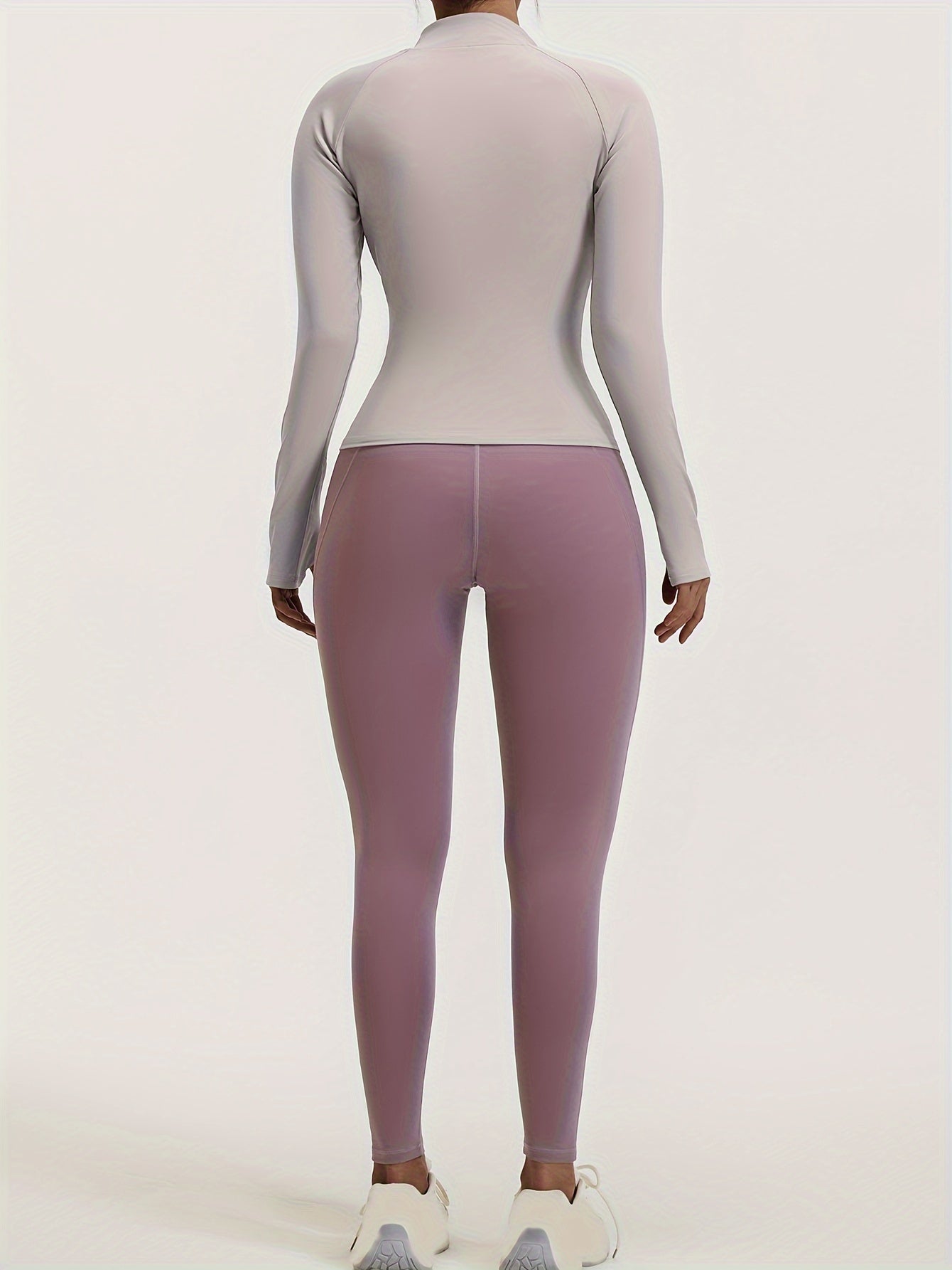 4pcs Women'S Yoga Wear Workout Set with Zipper Jacket Fitness Yoga Leggings Sports Bra Euro Size for Running Fitness And Yoga