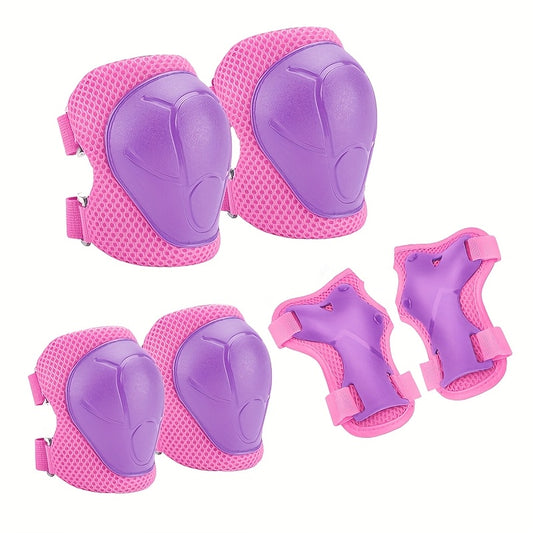 6pcs Children's Sports Protective Equipment - Knee Pads, Hand Guards, Elbow Pads Set, Durable PE Material, Anti-fall and Wear-resistant, High Elastic Shock Absorption and Impact Resistance, Lightweight and Comfortable to Wear